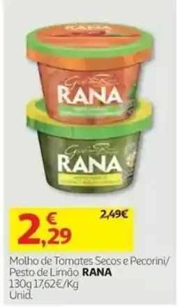 Auchan Molho de Tomates Secos e Pecorini/ Pesto de Limão RANA promoção