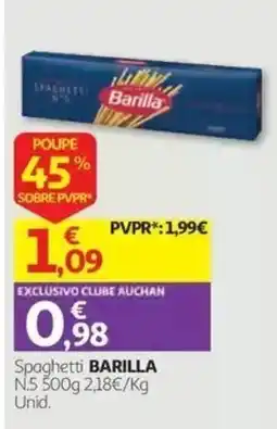 Auchan Spaghetti barilla promoção