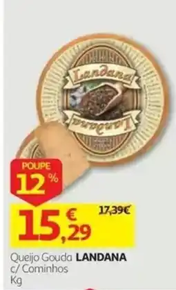 Auchan Queijo Gouda Landana c/ Cominhos promoção