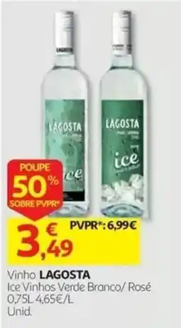 Auchan Vinho lagosta ice vinhos verde branco/ rosé promoção