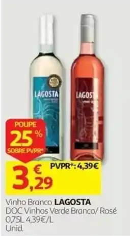 Auchan Vinho Branco LAGOSTA promoção