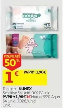 Auchan toalhitas nunex sensitive promoção