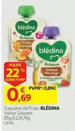 Auchan Saquetas de Fruta blédina Vários Sabores promoção