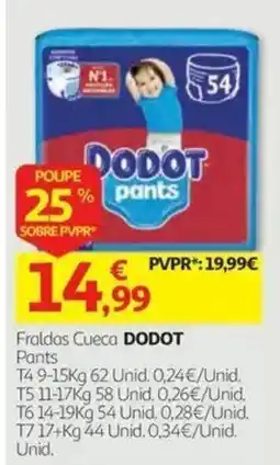 Auchan Fraldas Cueca DODOT Pants promoção