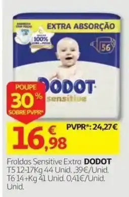 Auchan Fraldas sensitive extra dodot promoção