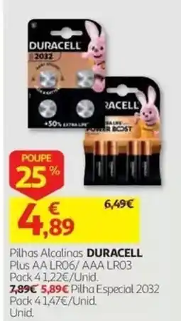 Auchan Pilhas Alcalinas Duracell promoção