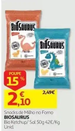 Auchan Snacks de Milho no Forno BIOSAURUS promoção