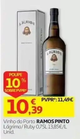 Auchan Vinho do Porto Ramos Pinto Lágrima/Ruby promoção