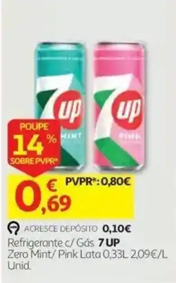 Auchan Refrigerante c/ Gás 7 UP Zero Mint/ Pink promoção