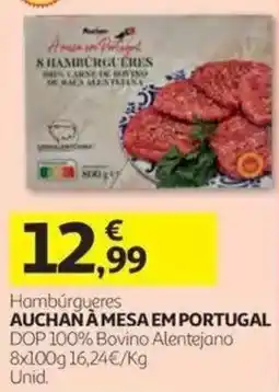 Auchan Hambúrgueres Auchan À Mesa em Portugal promoção