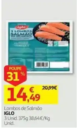 Auchan lombos de salmão iglo promoção