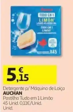 Auchan Detergente p/ Máquina de Loiça Auchan Pastilha Tudo em 1 Limão promoção