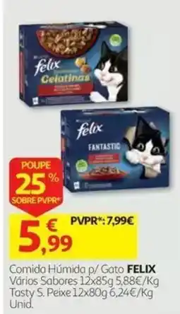 Auchan comida húmida p/ gato felix promoção