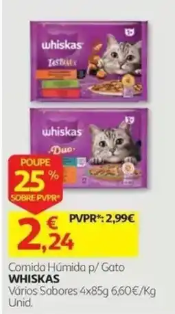 Auchan comida húmida p/ gato whiskas promoção