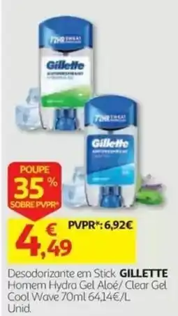 Auchan Desodorante em Stick GILLETTE promoção