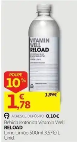 Auchan Bebida Isotónica Vitamin Well Reload promoção