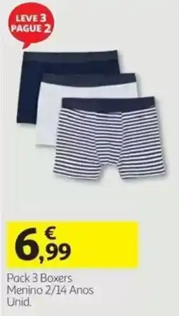 Auchan Pack 3 Boxers Menino 2/14 Anos Unid. promoção