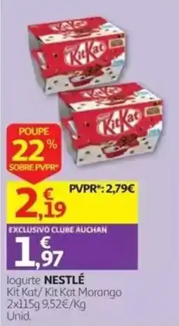 Auchan logurte nestlé kit kat/kit kat morango promoção