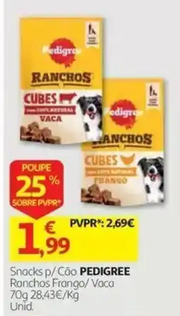 Auchan Snacks p/ Cão PEDIGREE Ranchos Frango/Vaca promoção