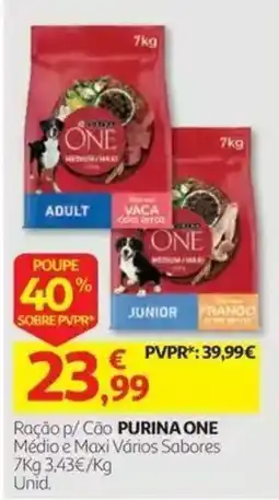 Auchan Ração p/ Cão PURINA ONE Médio e Maxi Vários Sabores promoção
