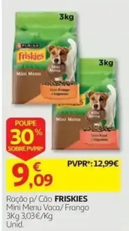 Auchan Ração p/ Cão FRISKIES Mini Menu Vaca/ Frango promoção