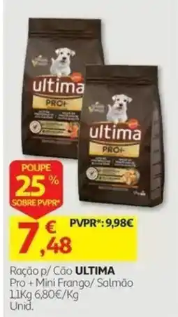 Auchan Ração p/ Cão ultima Pro + Mini Frango/ Salmão promoção