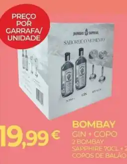 Miranda Supermercados bombay gin + copo promoção