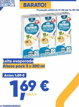 Casa Cheia Leite evaporado alteza pack 3 x 200 ml promoção