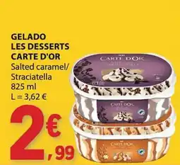 E.Leclerc Gelado les desserts carte d'or salted caramel/straciatella promoção