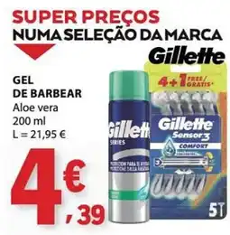 E.Leclerc gel de barbear aloe vera gillette promoção