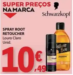 E.Leclerc spray root retoucher louro claro unid. schwarzkopf promoção