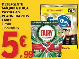 E.Leclerc Detergente máquina loiça pastilhas platinum plus fairy limão promoção