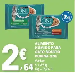 E.Leclerc alimento húmido para gato adulto purina one promoção
