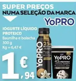 E.Leclerc Iogurte líquido proteico yoPro baunilha e bolacha promoção