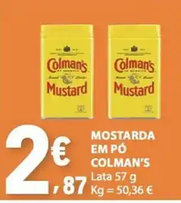 E.Leclerc Mostarda em pó colman's promoção