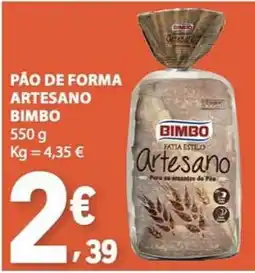 E.Leclerc Pão de forma artesano bimbo promoção