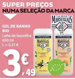 E.Leclerc gel de banho bio leite de baunilha le petit marseillais promoção