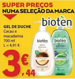 E.Leclerc Gel de duche bioten cacao e macadamia promoção