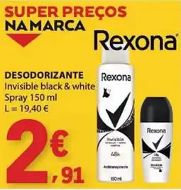 E.Leclerc Desodorante invisible black & white rexona promoção