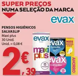 E.Leclerc pensos higiénicos salvaslip maxi plus evax promoção