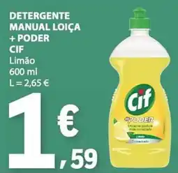 E.Leclerc Detergente manual loiça + poder cif limão promoção