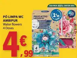 E.Leclerc Pó limpa wc ambipur water flowers promoção