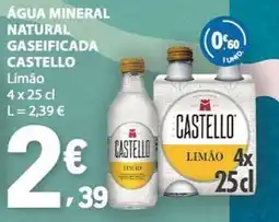E.Leclerc Água mineral natural gaseificada castello limão promoção
