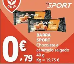 E.Leclerc barra sport chocolate e caramelo salgado promoção