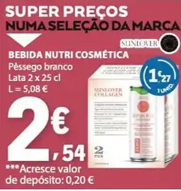E.Leclerc Bebida nutri cosmética pêssego branco sunlover promoção