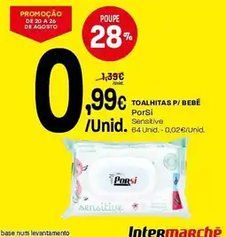 Intermarché toalhitas p/ bebé porSi sensitive promoção
