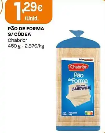 Intermarché Pão de forma s/ côdea chabrior promoção