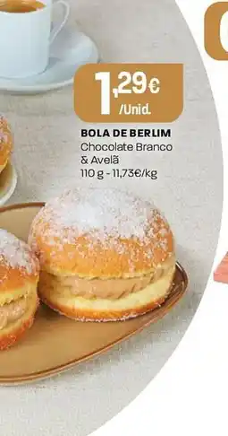 Intermarché Bola de berlim chocolate branco & avelã promoção