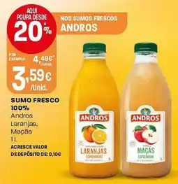 Intermarché Sumo fresco 100% Andros Laranjas, Maçãs promoção