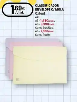 Intermarché classificador envelope c/ mola oxford promoção